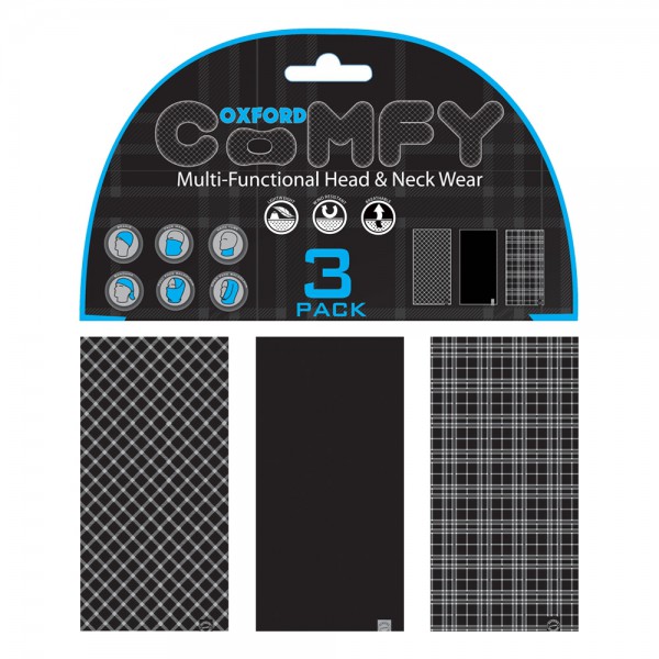 Oxford Oxford Comfy Black&White Tartan 3-Pack